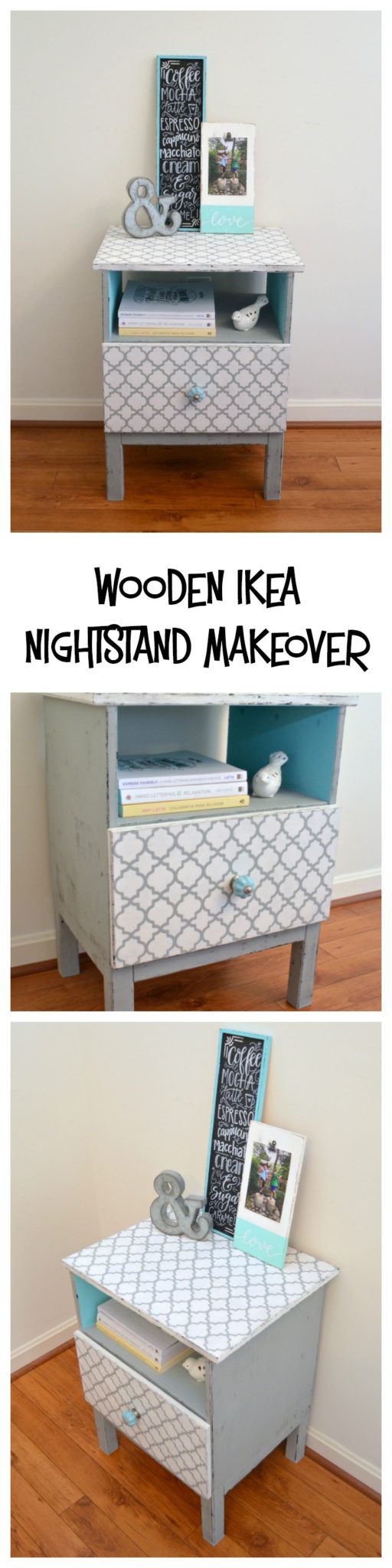 Wooden IKEA Nightstand Makeover